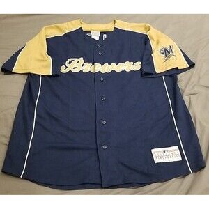 Milwaukee Brewers Jersey Mens XL Prince Fielder 28 Blue MLB Genuine Merchandise